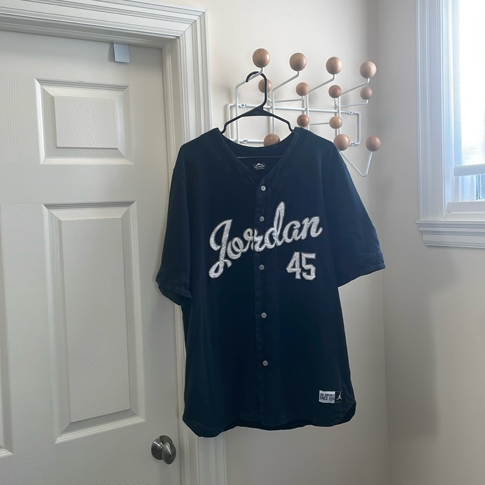 Jordan - Classic Button Down Jersey Shirt Top -  Black - XXL